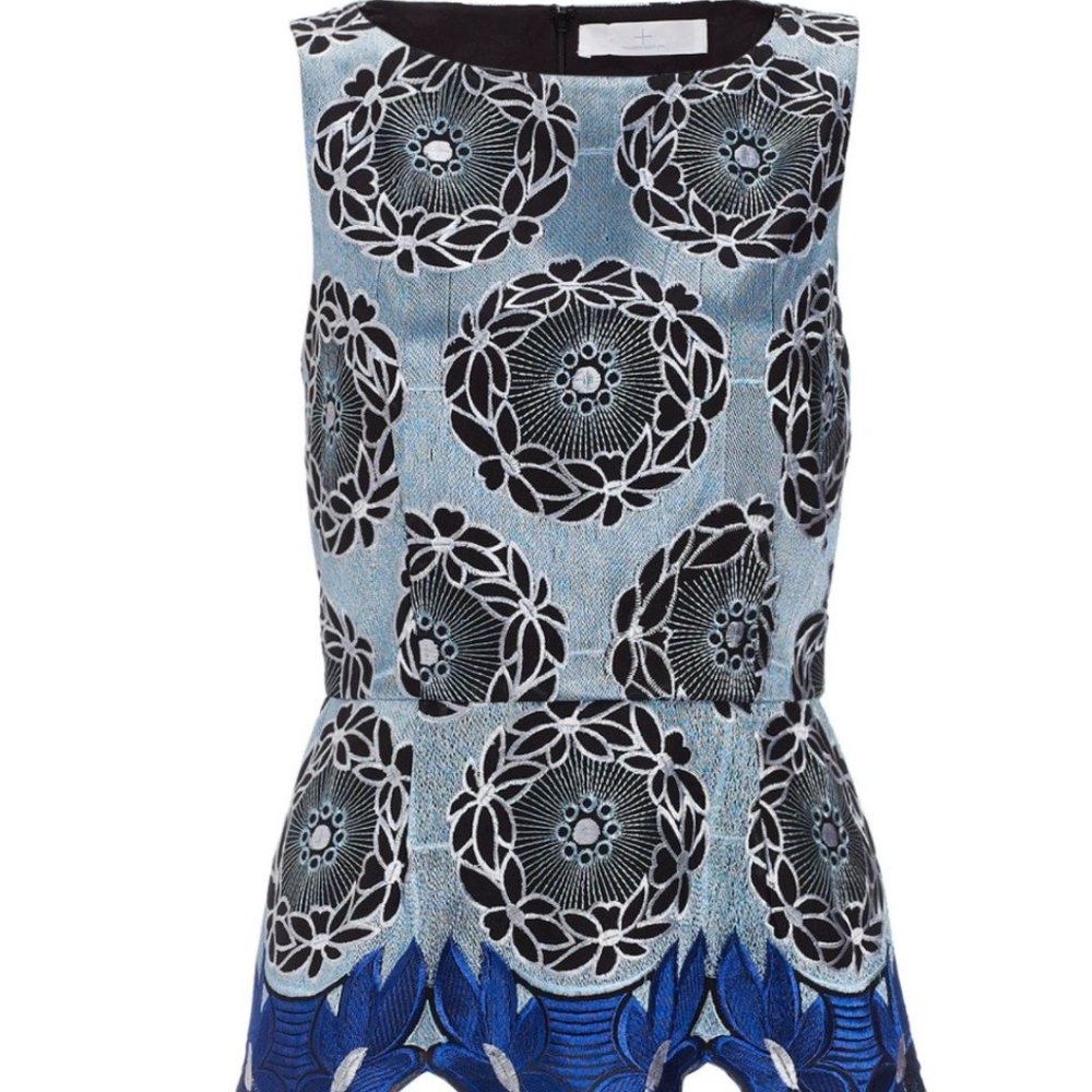 Thakoon Addition Embroidered Lace Hem Top